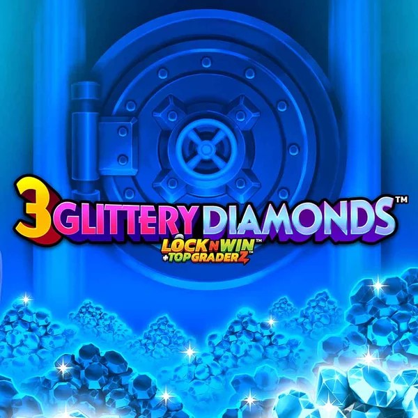 3 Glittery Diamonds slot logo by PearFiction Studios at SkyHills Casino