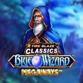 Fire Blaze Blue Wizard Megaways slot icon by Rarestone Gaming, available at SkyHills Casino