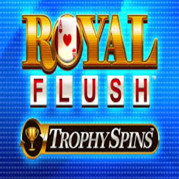 Royal Flush Trophy Spins slot logo by Greentube at SkyHills Casino