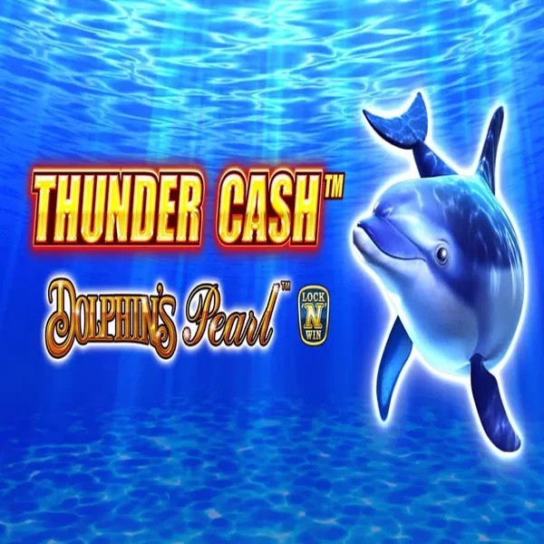 Thunder Cash Dolphins Pearl slot logo by Novomatic at SkyHills Casino
